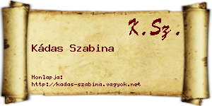 Kádas Szabina névjegykártya