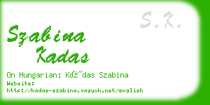 szabina kadas business card